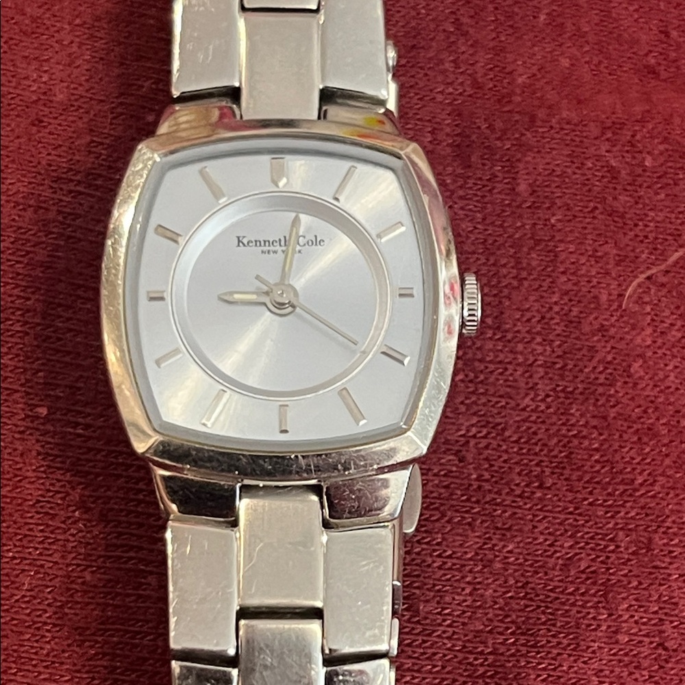 VINTAGE Kenneth Cole Silver Square Face Watch WOMENS WATCH